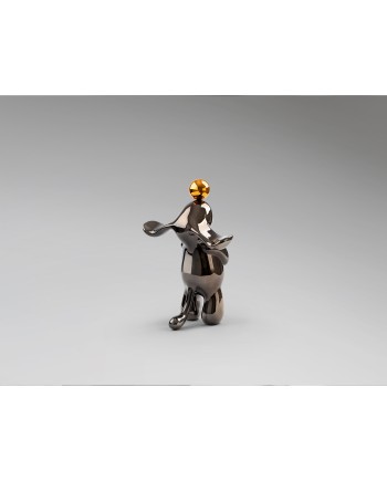 CONEJO- FIGURA PEQUEÑA-GRIS/NARANJA